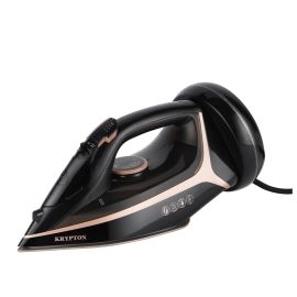 Krypton Ceramic Steam Iron- KNSI6557/ Cord and Cordless Use, Dry Steam Ironing Box with Ceramic Soleplate/ Compact and Handy Design with Multiple Functions/ 300 ml Water Tank, Suitable for All Kinds of Fabric, 2200 W Power