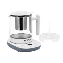 Krypton Digital Multifunction Tea Maker, 10 Cooking Function, KNTM6384 | 360 Degree Rotating Base | 1.2L Tea Maker with Borosilicate Glass Body | Boil-Dry Protection