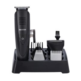 Krypton 12-IN-1 Digital Grooming Set- KNTR5290| With 5 Interchangeable Heads and Comb Attachments| Digital Encoding Display and Waterproof IPX7| Works 60 Minutes Continuously| Prefect for Home and Professional Styling| Cord / Cordless Operating| Black