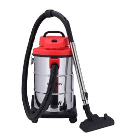 Wet & Dry Stainless Steel Vacuum Cleaner, KNVC6382 | Powerful, Heavy Duty 23L SS Drum Tank Vacuum Cleaner | Home & Workshop Dust Extractor with Wheels, Handle