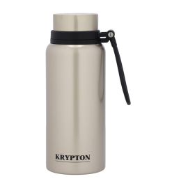 Krypton sports Bottle, Stainless Steel, 950ml, KNVF6357 | Double Wall Vacuum Insulation | Keep Drinks Hot Or Cold For Hours | Silicon Handle | Leak-Proof Lid