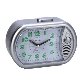 Krypton Bell Alarm Clock- KNWC6292| Analogue Alarm Clock with Loud Bell Alarm, 3 Functions: Bell, Beep and Light| Perfect for Home, Office, Hostel| Stylish Design with Luminous Arms| Silver