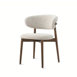 Lulu Modern Chair, Modern White Chairs for Kitchen, Dining Room, and Desk - Tufted Mid Century Contemporary Table Chair - Upholstered Dinner Chair with Wooden Legs