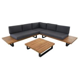 LYN TEAK CORNER SOFA SET WITH COFFEE TABLE