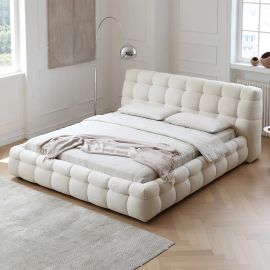 Michelin Bed, Tufted Upholstered Bed, Grounded Bed.