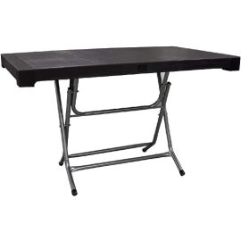 Plastic Rectangular Foldable Table With Steel Legs All-Weather Elegant and Modern Outdoor and Indoor Milano  Furniture 