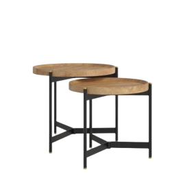 Nesting Tables - Milda - Solid Wood with iron frames