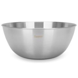 Fissman 4.5-Liter Mixing Bowl Stainless Steel 18/10 (INOX 304) Stackable Space Saving Design With Non Slip Silicone Base And Green Lid Silver/Green 24x13.5cm