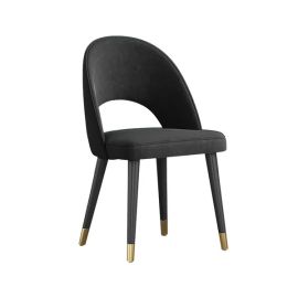 Modern Black Dining Chair , slim, gold legs ,club Chair 