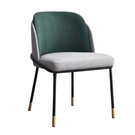 Musen Cushion Dining Chair, Elegant encircling shape, double cushion, double comfortable, black metal line enclosed chair leg