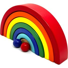 MZtoyz 9 PCS Wooden Rainbow Stacking Blocks, Early Educational Toy for Kids, Colorful Stacking Wooden Blocks for Boys and Girls