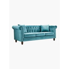 Sofia 3-Seater Sofa With Scatter Cushions Green 216x80x88cm