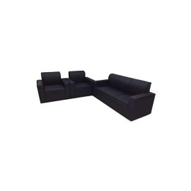 Mab Modern Sectional Sofa Set 5 Seaters Black 200x80x94cm