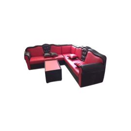 L Shape Mab Sectional Sofa Set 250x94x80 Black/Red 250x80x94cm