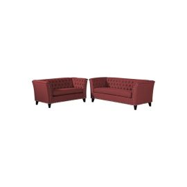 2-Piece Imelda Royal Sofa Set 5 Seater Maroon 340x150x164cm