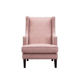 Zendee Fabric Accent Chair With Wooden Legs 1 Seater Living Room Furniture Pink 70x89x101cm