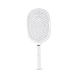 Olsenmark Electric Mosquito Swatter OMBK1871 Rechargeable, Long Life Battery and High Power, AC Charging, 120 Hours Use/ Insect Bat Perfect for Bedroom, Kids Room, Kitchen White