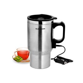 Olsenmark Car Electric Travel Mug, 0.5L Stainless Steel Mug, OMCK2482 | Anti -Slip Sponge Design & PP Handle | Travel Mug with Anti-Spill Lid | Durable Cigarette Lighter Cable