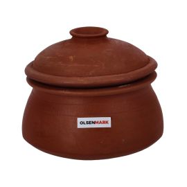 Olsenmark OMCP6008 Traditional Birayani Pot with Lid - 23 cm - 100% Eco-Friendly Material | Ideal for Cooking Rice, Biriyani, Curry & More