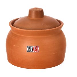 Traditional Cookware Clay Handi, Multifunctional, OMCP6029 | Cooking Different Dishes | 100% Eco-Friendly | 1Ltr Handi with Mud Lid | Elegant and Beautiful