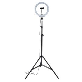 Olsenmark 10" Selfie Ring Light with Tripod Stand- 12 LEDs, Phone Holder, LETSCOM Dimmable Led Beauty Camera Ringlight for Makeup/Photography/YouTube Videos/Vlog/TIK Tok/Live, & More