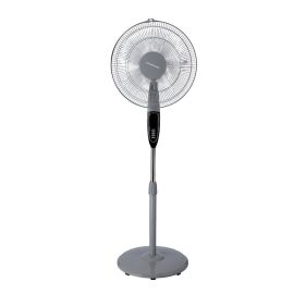 Olsenmark Stand Fan with Remote, 16 Inch - Adjustable Height | OMF1698 | Horizontal Oscillation - Powerful 60W Motor - 7.5 Hours Timer - 5 Leaf Transparent ABS Blades - Home/Office Use - 3 Speed Setting