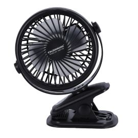 Olsenmark OMF1790 Rechargeable Mini Fan with Light- Clip Fan - 3.7V, 1200mAh Lithium Battery - USB Charging - 4*0.2W Hi Power LED Light - Portable, Lightweight