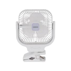 Olsenmark 8" Rechargeable Table Fan- OMF1852/ with LED Night Light, High Performance Fan with Working Time up to 9 Hours, 3-Speed Controls, 30 Hour LED Operation/ Powerful and Efficient Cooling, Perfect for Home, Office, Table, Etc