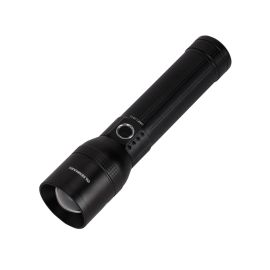 Olsenmark LED Flashlight with Power Bank- OMFL2814| Aluminum Housing with 15W High Power LED, 2500 Lumen| 12 Hours Working Time, Lithium-Ion Battery with Power Reminder| Compact and Portable Design Perfect for Indoor and Outdoor Use| Black