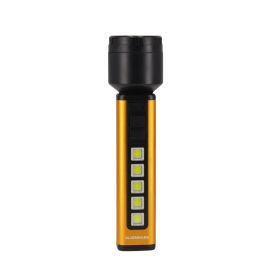 Olsenmark OMFL2816 Rechargeable LED Flashlight- 3.7V 1200mAh| Rechargeable Li-Ion Battery, High Power LED and 5 COB Sidelight| Compact, Portable and Light-Weight Design and Long Operating Time| Perfect for Indoor and Outdoor Use| Black