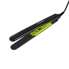 Olsenmark Hair Straightener- OMH4107/ Smooth and Easy-To-Use Design, Aluminum Plate, Temperature 220-degree Celsius/ 30 W PTC Heating Element, Perfect for Salon and At Home Styling/ Black and green, 1 Years Warranty