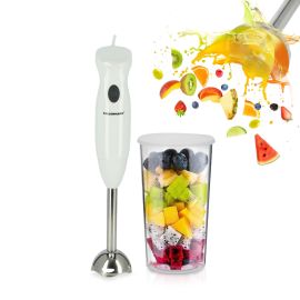 Hand Blender, Detachable Stick & Hang Up Loop, OMHB2285 | One Speed Operation | Anti-Splash Bade Guard | 600ml Jar with Lid 