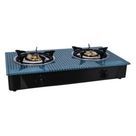 Olsenmark Double Burner Gas Stove - Auto Ignition - Toughened Glass - Low Gas Consumption