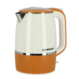 Olsenmark OMK2284 1.7L Cordless Electric Kettle- Double Wall | Boil Dry Protection & Auto Shut Off Feature | Fast Boil & Ease to Clean | Ideal for Hot Water, Tea & Coffee Maker | 2200W