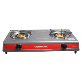 Double Burner Gas Stove, Automatic Ignition system, OMK2331 | Low Gas Consumption | Non-Stick Painted Body | Economical & Fuel-Efficient Cast Burner