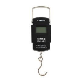 Olsenmark Portable Electronic Scale- OMLS7036/ Handheld Weighing Machine for Luggage, Suitcases, Multi-Purpose Hanging Baggage Weight Checking, Strong Straps, for Travelers/ Backlit Display, Maximum 50 kg Capacity/ Black