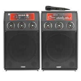 Olsenmark OMMS1111 Professional Speaker System, 2.0CH- 2 MIC | Karaoke | USB/Bluetooth/FM Radio/SD