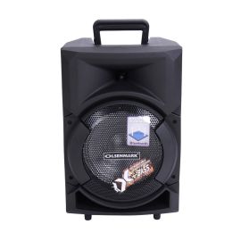 Olsenmark Rechargeable Party Speaker - Portable Handle with Disco Lights & Includes remote & Mic for Karaoke | Compatible with SD Card, FM, Bluetooth | 2500 PMPO 