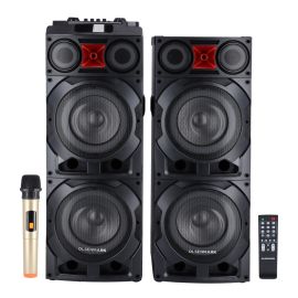 2.0 Hi-Fi Stereo Speaker System | 10" Woofer | 90000W PMPO | OMMS1290 | Flash Ring RGB Light | USB/TF/FM/BT | Two Microphone | LED Display | Remote Control