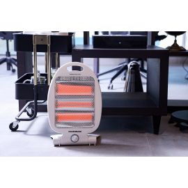 Olsenmark Quartz Heater -Portable Upright Electric Heater with 2 Heat Settings 300W/600W, Safety Tip Over Switch - Ideal for Home Office Caravans and Garages