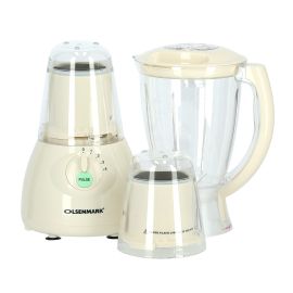 Olsenmark OMSB2203 550W 3 in 1 Multifunctional Blender - Stainless Steel Blades, 4 Speed Control with Pulse - 1.5L Jar, Over Heat Protection - Chopper Grinder & Smoothie Maker - 1.2M Cord | 2 Years Warranty