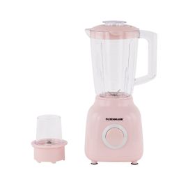 Olsenmark 2-in-1 Blender- OMSB2414| Powerful Motor with 2 Speed Setting and Pulse| Transparent and Unbreakable Jars with Stainless Steel Blade, Grinder Attachment| Perfect for making Smoothies, Milkshakes, etc and Grinding Beans, Coconut, Nuts, etc| Pink