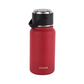 Olsenmark 800 ml Stainless Steel Vacuum Bottle- OMVF7018/ Hot and Cold Compatible, Preserves the Flavor and Freshness, Unbreakable/ Portable, Leak-Resistant and Light-Weight/ with Handle, Suitable for Indoor and Outdoor Use/ Maroon