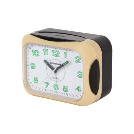 Olsenmark Alarm Clock- OMWC1883/ Double Bell with Light, Heavy Sleep Wake Up, Super Loud/ Plastic Case, Ideal for Home, Living, Kids Room, etc./ Black and Beige