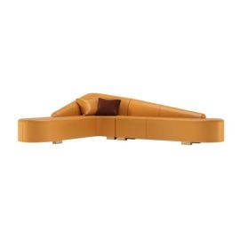 Orange Light L-Shaped Sofa, Couch/loveseat/settee