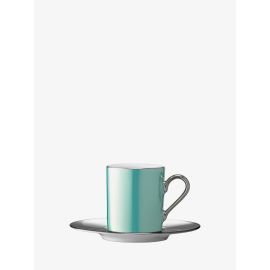 P055-01-388 Palazzo Coffee Cup & Saucer 100ml Sea Green/Platinum - 1 Pc