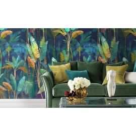 Affresco Design Art Wallpaper - Palm leaves  - Width 135cm