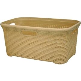 Pixie Rectangular Laundry Basket, Elegant Rattan Design, Washing Bin, Dirty Clothes Storage, Bathroom, Bedroom, Closet