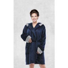 PLAIN BATH ROBE 1PC FLANNEL PLS279-1 BLUE D