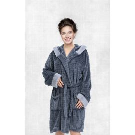 PLAIN BATH ROBE 1PC FLANNEL PLS279 GREY D